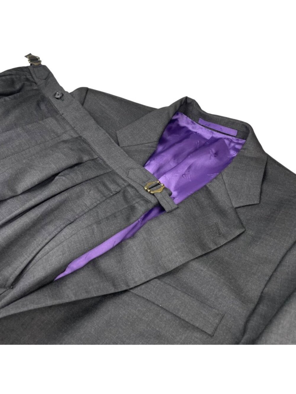 Dormeuil Men's 100% Wool Surgeon's Cuffs Suit Charcoal Gray • 38S | 34x30